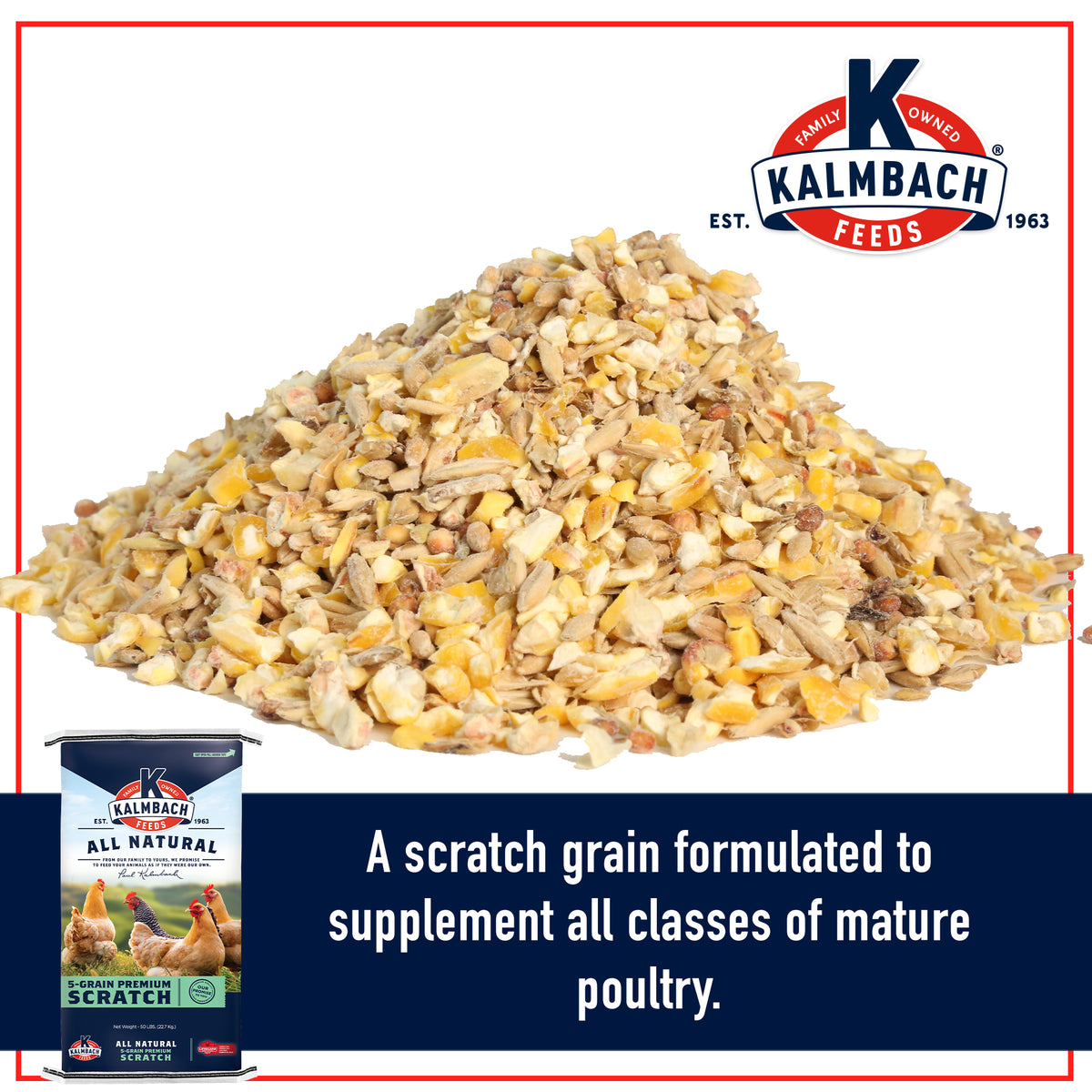 All Natural 5-Grain Premium Scratch Grain for Chickens